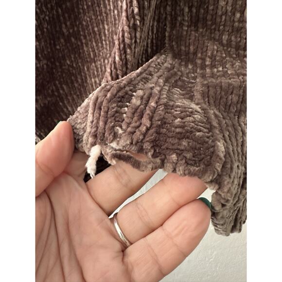 Anthropologie Moth Chenille Cardigan Women’s XS Green Open Front Cozy Pockets - Picture 14 of 16